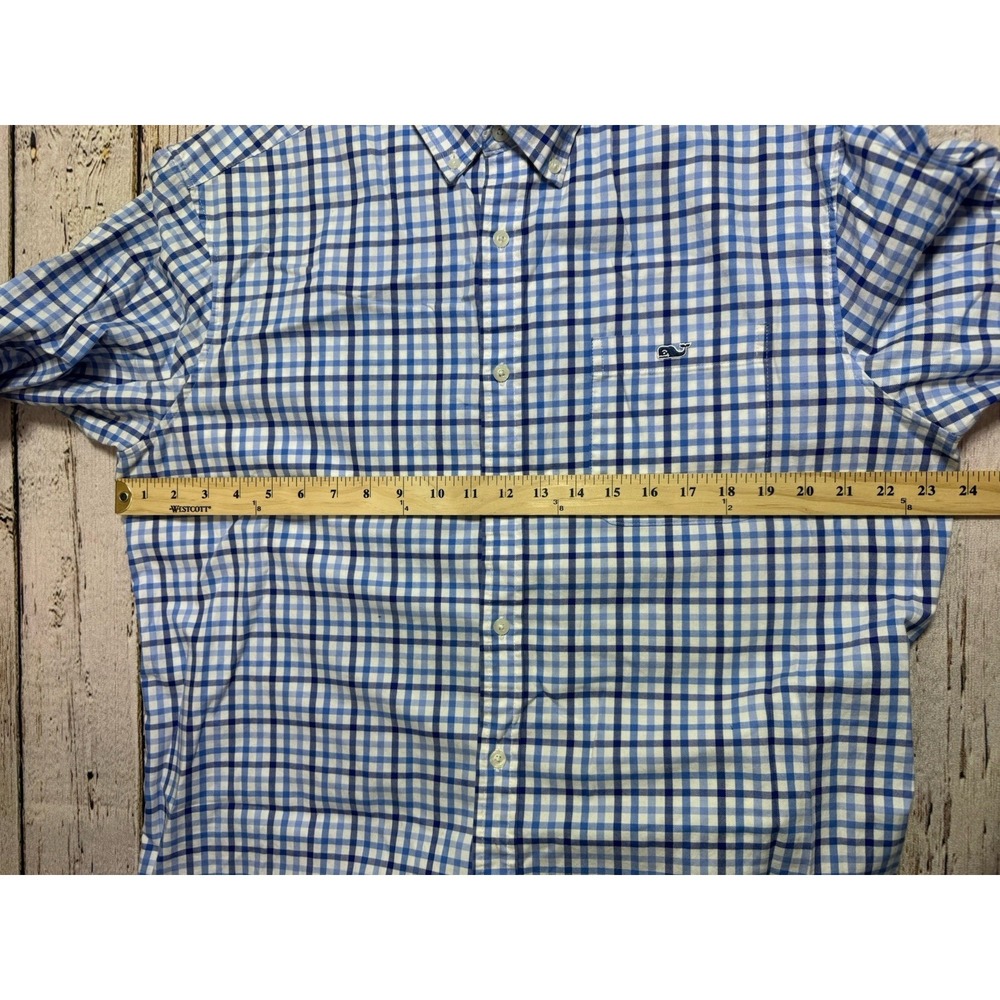 Vineyard‎ Vines Shirt Mens XL Blue Check L/S Stretch Poplin Twill Button Down - Picture 7 of 7